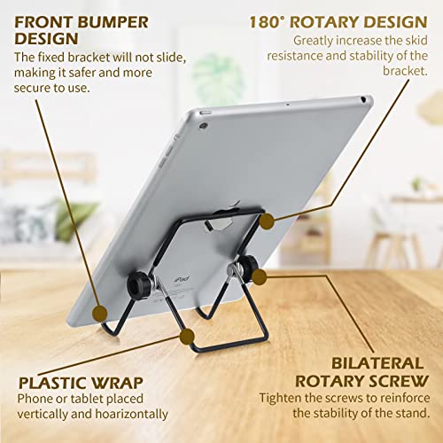 Kenning 24 Pack Book Stand, Foldable Picture Holders for Tables, 3.54'' X 5.12'' Metal Plate Stands for Display Photo Easel Cutting Board Record Frame Holder (Black)