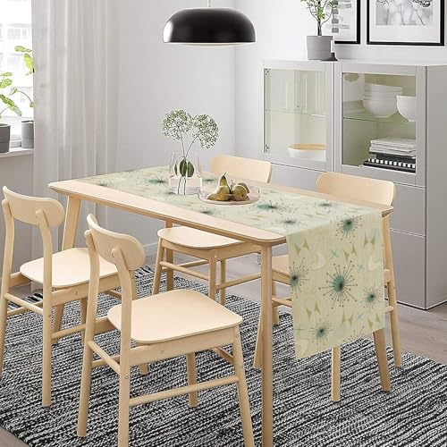 Mid Century Table Runner, Flag Retro Atomic Starburst 1950s Abstract Geometric Space Tabletop Decoration for Home Kitchen Restaurant Table Flag 13x36 Inch - color: Mid Cat-6, size: W13x36L