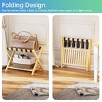 SMIBUY Luggage Rack, Foldable Bamboo Suitcase Stand with Storage Shelf for Guest Room, Bedroom, Hotel, Heavy-Duty, 1 Pack (Natural) - color: Natural