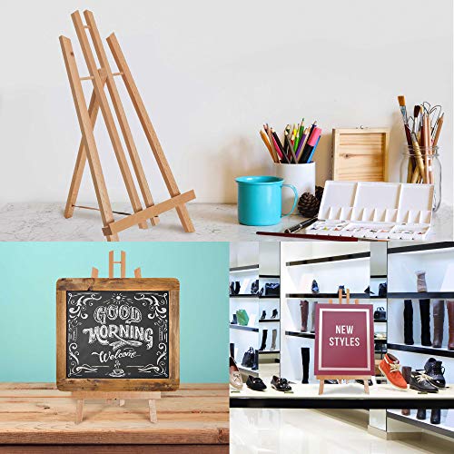 U.S. Art Supply 18" Large Tabletop Display Easel - Beechwood Artist A-Frame Display Stand, Wooden Easel for Painting, Canvas Stand, (Pack of 6) Classrooms Events Photo Picture Sign Holder - style: 18" - Pack of 6