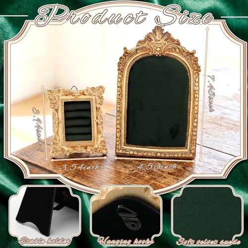 Liliaafar 2 Pcs Vintage Ring Holder Jewelry Display Stand for Vendors Necklace Jewelry Organizer with Velvet Backing for Women Engagement Wedding Anniversary(Classic,Green) - color: Green, style: Classic