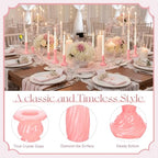 Mumufy 10 Pcs Glass Crystal Taper Candle Holders Clear Glass Candlestick Holder Fit 0.8 Inch Candles Crystal Decorative Candle Stand Centerpiece Table Wedding Dining Party (Classic,Cream Pink) - color: Cream Pink
