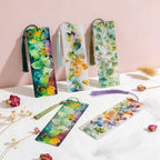 Colorful Art Flower Bookshelf Bookmark - Romantic Artsy Vibe Bookmarks, Perfect Reading Gift for Book Lovers, Bookworms and Friends (Ginkgo Leaf) - style: Ginkgo Leaf