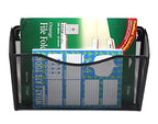 EASEPRES 3 Single Pocket Mesh Hanging File Organizer, Vertical Wall Mounted Magazine File Holder, Mount Basket Mail Paper Document Folder Organizing for Office, Home and School, Black