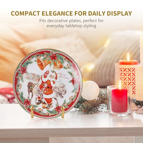 Plate Holder Easel Display Stand - 4.5 inch Metal Plate Stands for Display - Tabletop Picture Stand - Gold Iron Easels for Display Pictures | Photo Frames | Book | Decorative Plates | Plaque -2 Pack - size: 4.5 inch-2