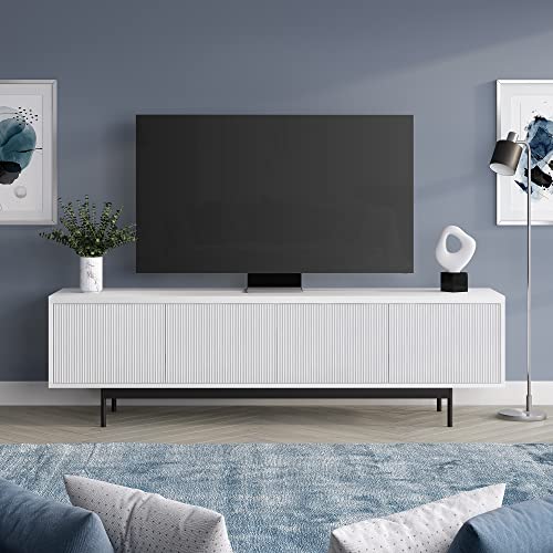 Henn&Hart Whitman, 70'' Rectangular TV Stand, White - color: White, size: 70'' Rectangular TV Stand