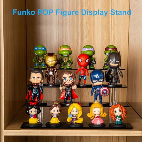 HENABLE 4 Tier Perfume Organizer Stand, Acrylic Risers Display Stands, Display Risers, Perfume Shelf Dessert Display for Party, Figure Stand Funko POP Shelves, Black Cupcake Stand Holder - size: 4-Tier