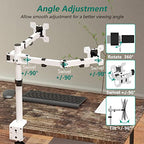 Mount Stand Fits 2 Screens up to 27 inch, 22 lbs. Weight Capacity per Arm (M002-W), White - color: White, size: Dual