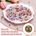 PATIKIL 1000 Pcs No Hole Pearls, 3mm 4mm 5mm 6mm 8mm Mini Round Faux Pearl for Art Crafts Jewelry Making Nail Vase Filler Birthday Wedding Party, Dark Brown - color: Dark Brown