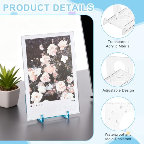 uxcell 20 Pack Book Display Stands, 2" Adjustable Display Holder Mini Clear Easel Collector Stand for Displaying Comics, Magazines, Postcards, Art works, DVDs, Medals, Transparent - color: Transparent