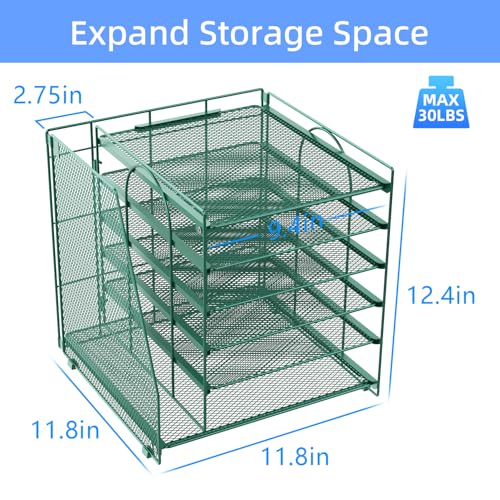 gianotter 6-Tier Paper Organizer With Magazine Holder, Desk Organizers and Accessories, Desk Accessories & Workspace Organizers, File Organizer for Office Supplies Storag (Green, 6-Tier) - color: Green, size: 6-Tier