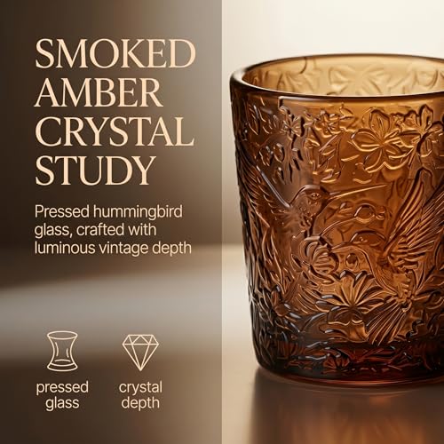 12 Pack Hummingbird Embossed Glass Candle Holders – Votive Tealight Holders with Patent Design, Decorative Embossed Glass Cups for Wedding Centerpieces, Parties, and Home Décor (Chestnut Brown) - color: Chestnut Brown