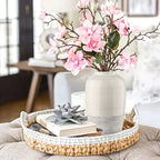 Ceramic Rustic Farmhouse Vase for Home Decor 9 inch Decorative Boho White Pottery Flower Vase for Centerpiece Living Room Bedroom Kitchen Bathroom Dining Table Mantel Shelf Decor - style: Boho-White