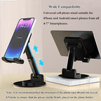 Meetuo Rotatable Cell Phone Stand for Desk, Height Angle Adjustable Phone Holder Portable Phone Stand Compatible for Most Smartphones iPhone 14, Pro, Pro Max, 13 12 X XS