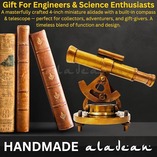 Brass Alidade Decorative Telescope 4" with Base Compass Gifts (4 Inch) - size: 4 Inch