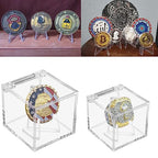 Championship Ring Display Case, Clear Acrylic Championship Ring Holder Box, Acrylic Display Easel Coin Stand Holder, Holder Box for Storage Championship Ring and.Coin (1, 2.36 Inch)