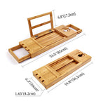 Utoplike Bamboo Bathtub Caddy Tray Bath Tray for Tub, Adjustable Bathroom Bathtub Organizer with Book Tablet Wine Glass Cup Towel Holder - color: 19.8-33.5 in