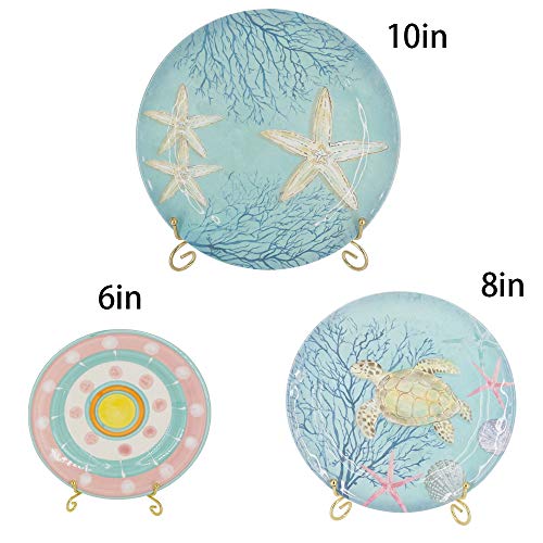 LIONWEI LIONWELI 6 Pack Iron Display Stand,Gold Iron Easel Plate Holder Stand for Displaying Pictures, Plates, Books and Arts (4, 6, 8 inch) - color: Gold