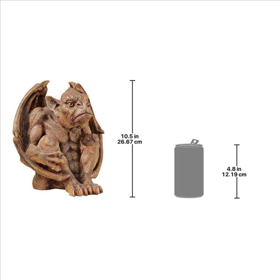 Design Toscano Balthazar's Watch Gargoyle Gothic Decor Statue, 10 Inch, Polyresin, Aged Stone - style: Balthazar's Watch Gargoyle