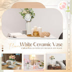 FoldTier 4 Pack White Bud Vases Ceramic for Centerpieces 8.27 Inch White Vase for Flowers with Rope for Wedding Party Dining Table Home Bedroom Kitchen Office Decoration