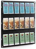 Displays2go Wall Mount Acrylic Brochure Holder, 9-18 Adjustable Pockets, Tiered Design - Black (2RP9BLK) - color: Black, size: 9 Pockets