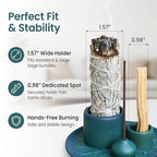 Palo Santo Sticks Holder, Multi-Purpose Handmade Ceramic Incense Burner for Palo Santo Incense Sticks, Sage Holder for Burning, Ash Catcher Tray for Meditation Yoga Room (Blue) - color: Blue