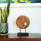 Teak Sculpture Home Décor for Shelf Sculpture with Base Decoration for Living Room, Bedroom, Office 13.8"X9.8"X3.5"