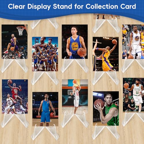 Acrylic Card Display Stands, 36 PCS Card Stands for Sports Cards, Clear Mini Easel Stand Holder for Challenge Coin Graded Card Sports Card PSA Card Baseball Card (36)