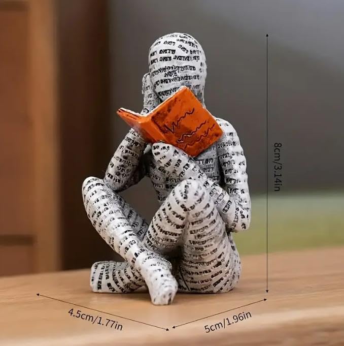 Pulp Reading Women Figurine, Reading Statues for Home Decor, Thinker Statue Decor Modern Figurines Abstract Sculpture for Home Decoration Living Room Office Bookshelf Shelf Table (A) - style: A