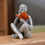 Pulp Reading Women Figurine, Reading Statues for Home Decor, Thinker Statue Decor Modern Figurines Abstract Sculpture for Home Decoration Living Room Office Bookshelf Shelf Table (A) - style: A