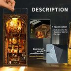 Book Nook Kit - DIY Miniature Dolls House Kit with Furniture and LED Light, 3D Puzzle Wooden Art Bookends, Model Kits for Adults and Teens (Royal Tailor Shop)