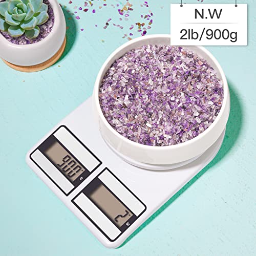 T4U Tumbled Chips Stones Crushed Crystal Quartz 2 LB, Irregular Shaped Gravels Pebble Healing Stones, DIY Smoothed Rock for Potted Plant,Resin Art,Vase Fillers Aquarium Gravel Rocks (Amethyst) - color: #1 - Amethyst, size: 2 LB