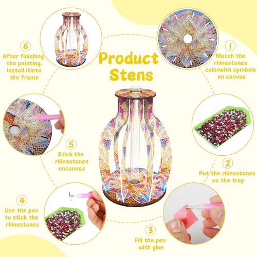 ILYUFO Diamond Art Kits for Adults, DIY Vase Diamond Art, Diamond Painting Kit, Ideal Desktop Ornaments & Thoughtful Female Gifts (holy) - color: holy