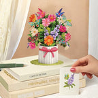 Freshcut Paper Pop Up Cards, Mini Enchanted Garden, 6 Inch Life Sized Forever Flower Bouquet 3D Popup Greeting Card, Birthday Cards, Thank You Card, Blank Notecard & Envelope - color: Enchanted Garden, size: Mini