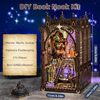 TOYQI Book Nook Kit, Book Nook Kits for Adults, DIY Miniature Dollhouse Kit 3D Wooden Puzzle Booknook Bookend with LED Light - Divination Fate Destiny 12 Constellation Zodiac Signs - style: Zodiac Sign