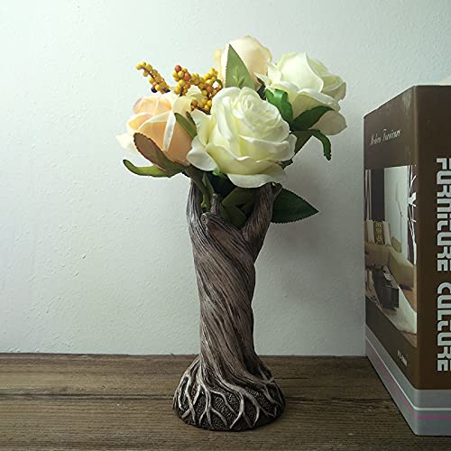 Yuanhong Dryad Vase Ornament Tree Trunk Flower Pot Modern Sculpture Home Living Room Bedroom Countertop Desktop Ornament Table Desk Flower Vase Decoration Birthday Gift for Men Women(DryadVase),Clear