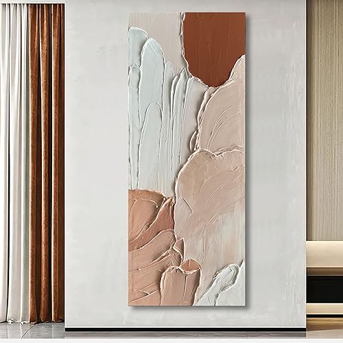 Art Minimalist Abstract Oil Painting Heavy Textured Canvas Wall Art Living Room Bedroom Wall Large Art Deco Oil Painting 24x60 inches - color: Yi037