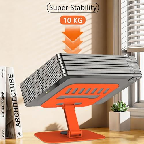 Metal Tablet Stand, Adjustable 360° Rotation Tablet Holder Compatible with 4-13" Tablet Such as iPad Pro Air, iPad mini, Tab S11 10, Surface Pro 12 (Orange) - color: Orange