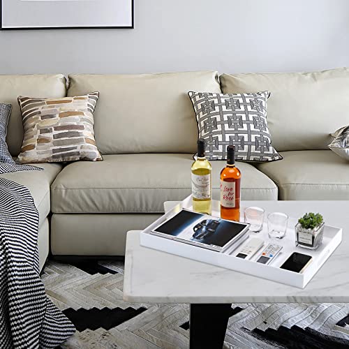 Acrylic Tray with Embedded Handle, 10x15 Inch, White - color: White, size: 15" x 10" x 2"