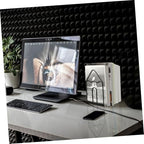 Black White Minimalist Metal Desktop Bookend, Iron Book Holder for Students and Office, Decorative Book Organizer for Home and Study Desk