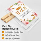 MaxGear L/T Shape Acrylic Sign Holder, 8.5 X 11 Clear Table Display Stand with Wooden Base, Flyer Menu Holder Photo Frames Paper Stand for Office, Wedding, Restaurants, Hotels 3 Pack - size: 8.5''x11'', style: 3 Pack