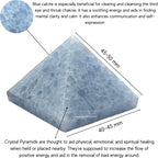 Amazing Gemstone Blue Calcite Pyramid Crystal Healing Stones - 2" Great Pyramid Figurine of Natural Stone Pyramid for Meditation, Reiki, Chakra Balancing and Crystal Pyramids Grid - color: Blue Calcite
