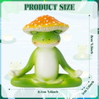 Meditation Frog Resin Statue - Yoga Meditation Frog Statue for Desk Living Room Resin Figurine for Home Patio Office Decoration Cute Plant Statues for Tabletop Garden Office Backyard Decor - style: Frog