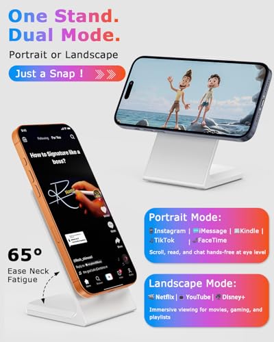Mag.Safe Charger Stand, Magnetic Wireless Charging Station for iPhone 17/16/15/14/13/12 Series (Lunar White) - color: Lunar White