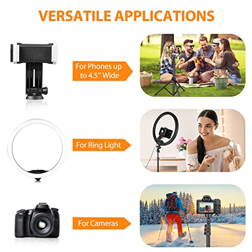 UBeesize 10'' LED Ring Light with 62'' Tripod Stand, Selfie Ring Light for Video Recording, Live Streaming, TikTok & YouTube, Compatible with iPhone & Android (Black) - color: Black, size: 10in