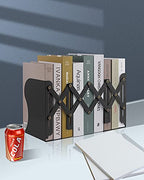 MSDADA Adjustable Bookends, Bookends for Heavy Book, Expandable Book Organizer for Office, School, Libraries, Extends up to 19 inches (Black) - color: Black
