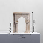 Set of 2 Piece Modern Travertine Bookend, Arc de Triomphe Design, Natural Stone Book Holders for Desk and Shelf (2 pcs 1 Set -Arc de Triomphe) - color: 2 Pcs 1 Set -Arc De Triomphe