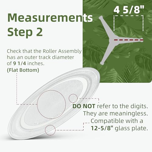 12.6" microwave turntable plate replacement KitchenAid Glass Plate Compatible with 12 5/8 inch WPW10267856 Whirlpool Microwave Glass Turntable - size: 12.6" Flat Bottom