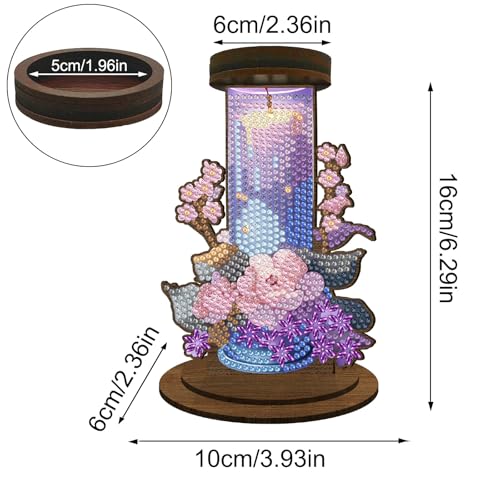 ARTopet DIY Diamond Art Painting Candlestick Holders Wooden Desk Candle Holder Ornament Double Sided Diamond Tabletop Ornaments for Home Decor-Purple Candle - color: Purple Candle