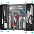 Simple Houseware Expandable Kitchen Drawer Flatware Organizer, Black/Gray - color: Black/Gray